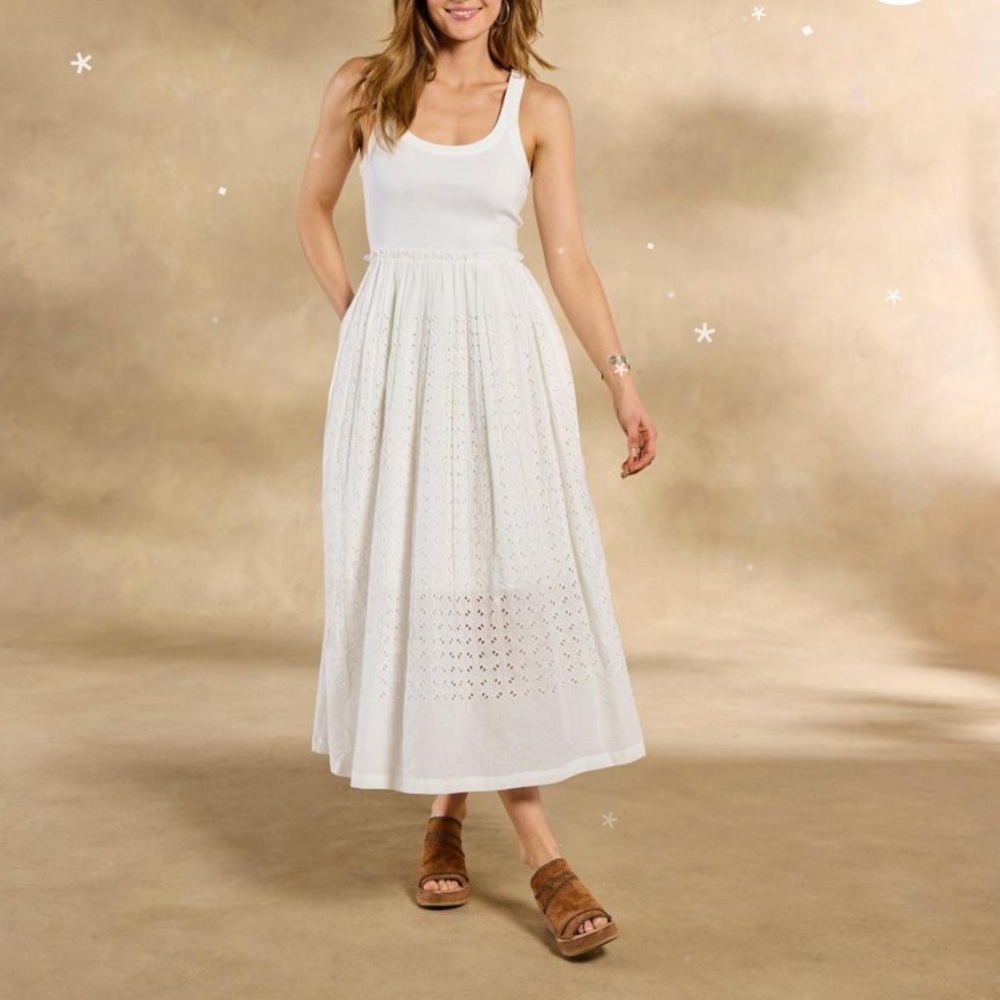 Idylla Dress – Sundance cotton Mixed media large white new midi casual summer